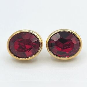 Vintage Ruby Red Earrings #2295